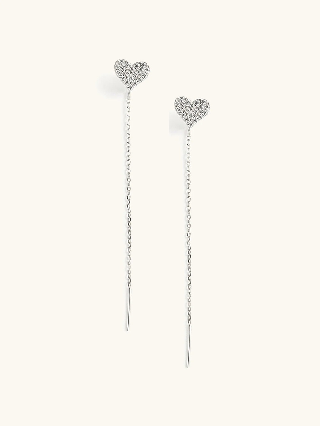 

Mabel 925 Sterling Silver Rhodium-Plated Contemporary Drop Earrings