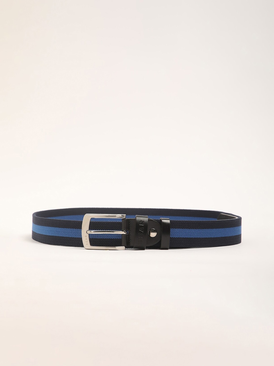 

THE BEAR HOUSE Men Striped Belt, Blue