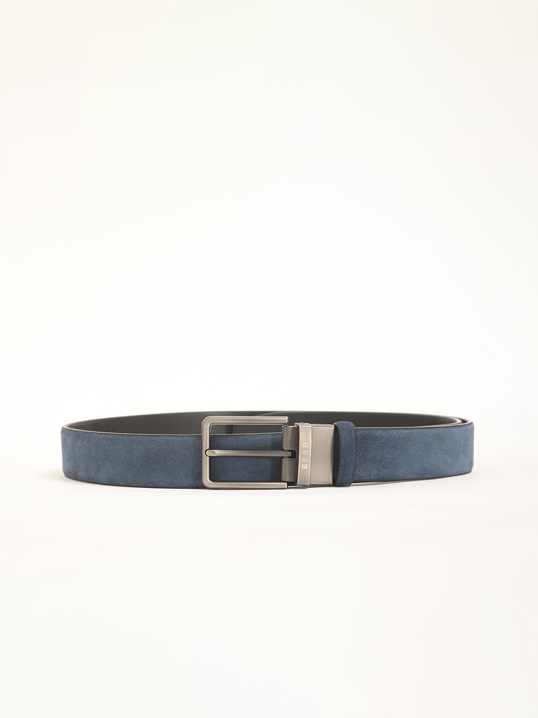 

THE BEAR HOUSE Men Textured Leather Reversible Formal Belt, Blue