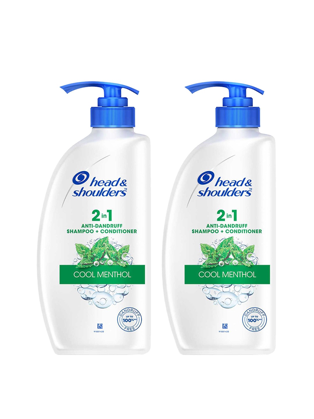 

Head & Shoulders Set of 2 Cool Menthol Anti-Dandruff Shampoo & Conditioner - 650ml each, White