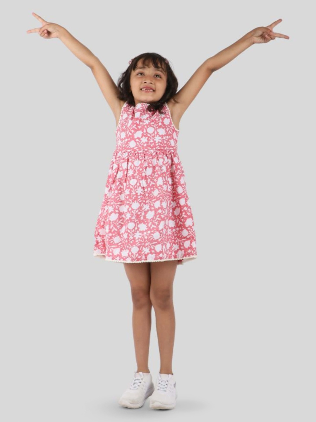 

TWEENY MINI Girls Floral Printed A-Line Dress, Pink