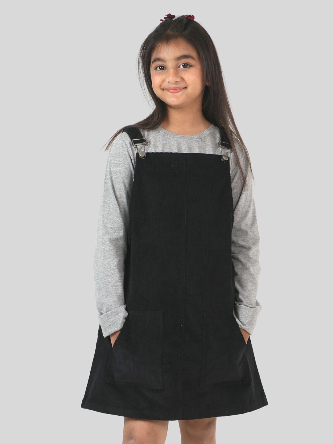 

TWEENY MINI Girls Corduroy Pinafore Dress, Black