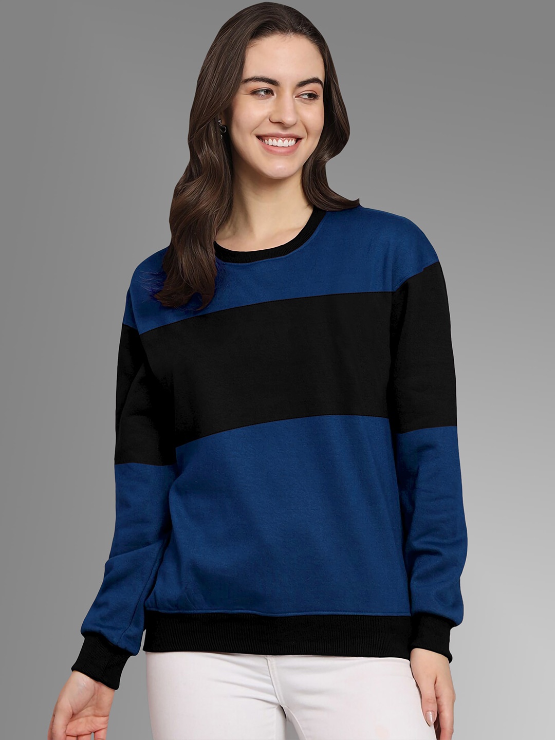 

BAESD Colourblocked Pullover Sweatshirt, Blue