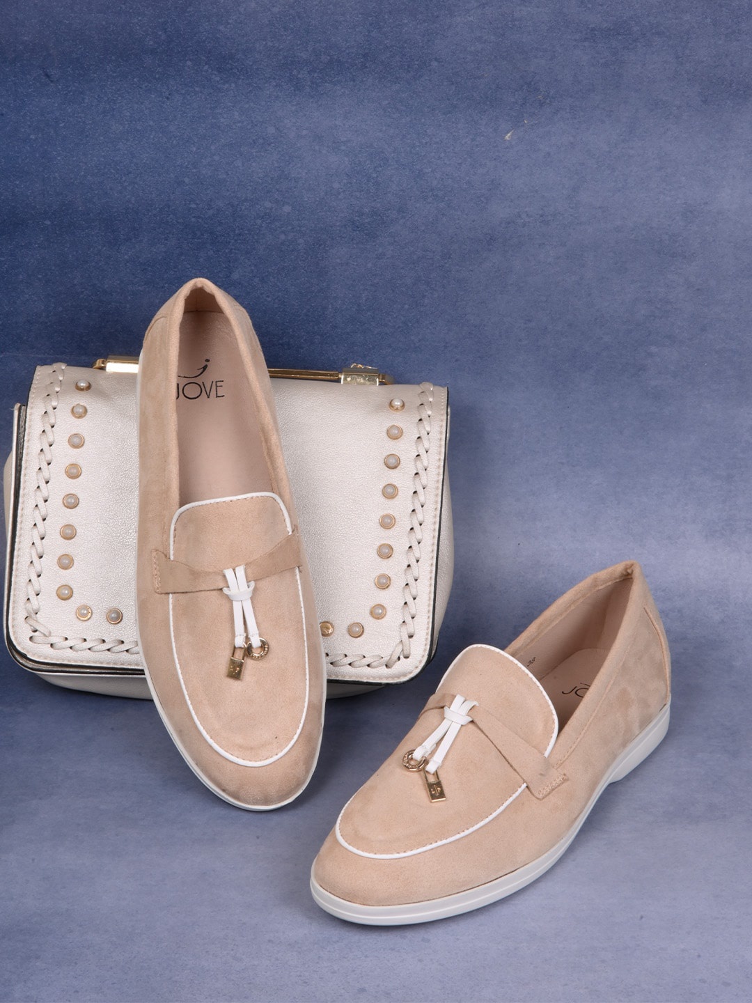 

Jove Women PU Loafers, Beige