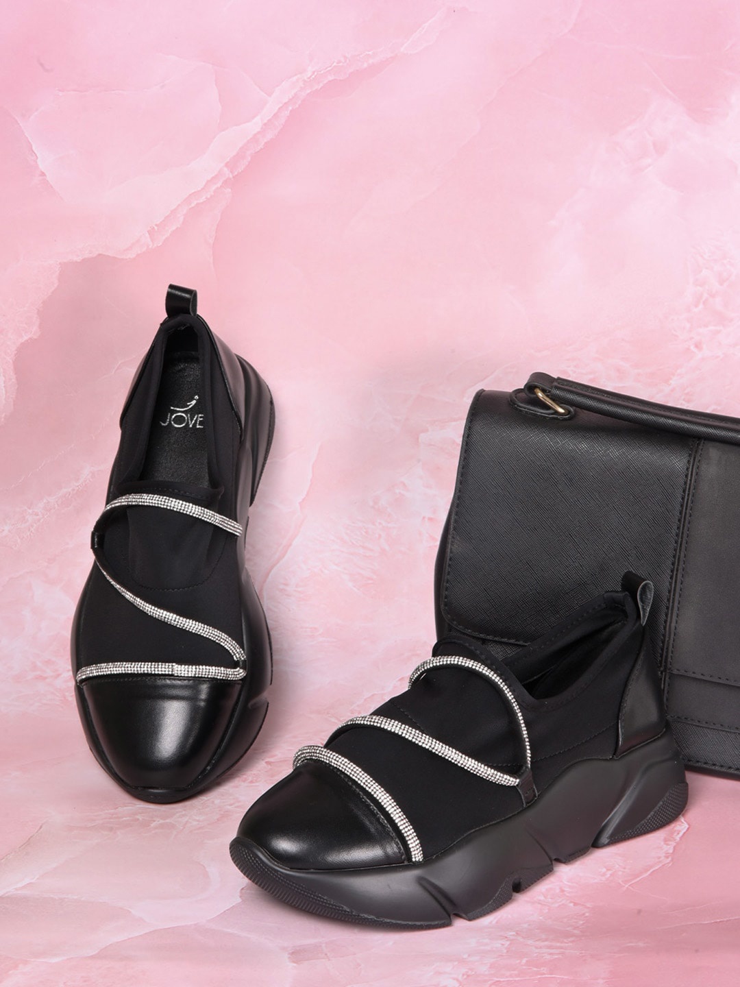 

Jove Women PU Fashion, Black