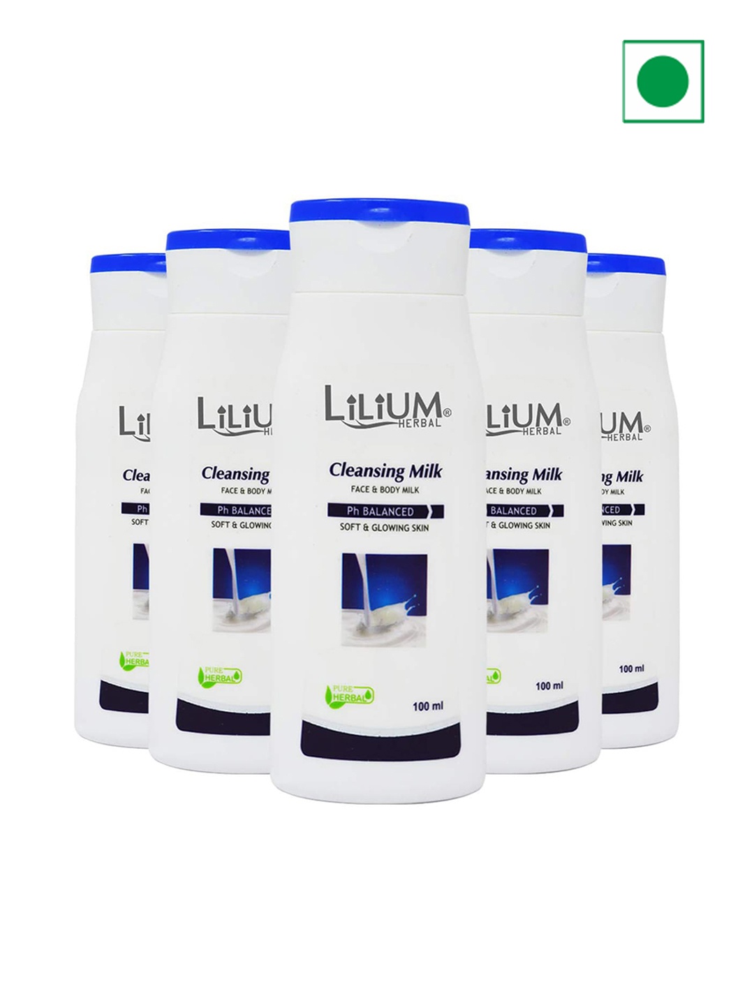 

Lilium Herbal Set Of 5 Cleansing Milk For Soft & Glowing Skin - 100ml Each, White