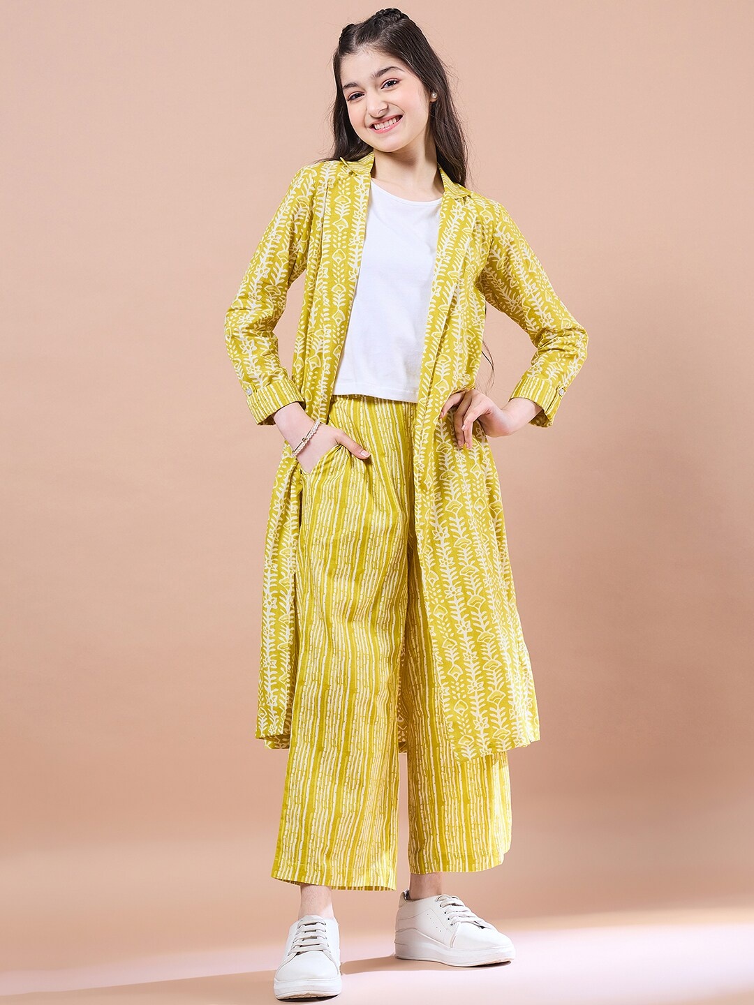 

pspeaches Girls Top with Palazzos, Yellow