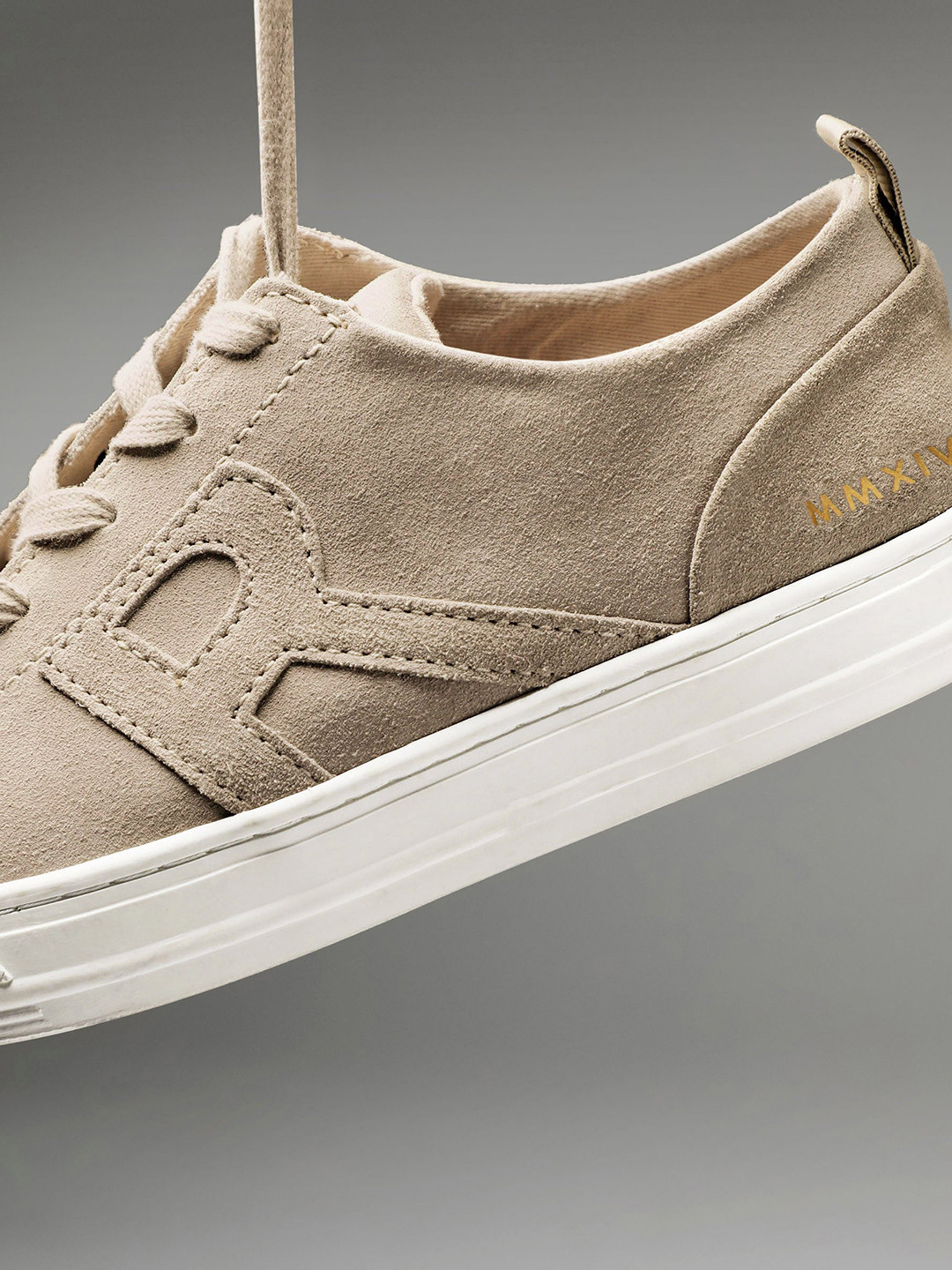 

RARE RABBIT Men Sauron Colourblocked Suede Lace-Up Sneakers, Beige
