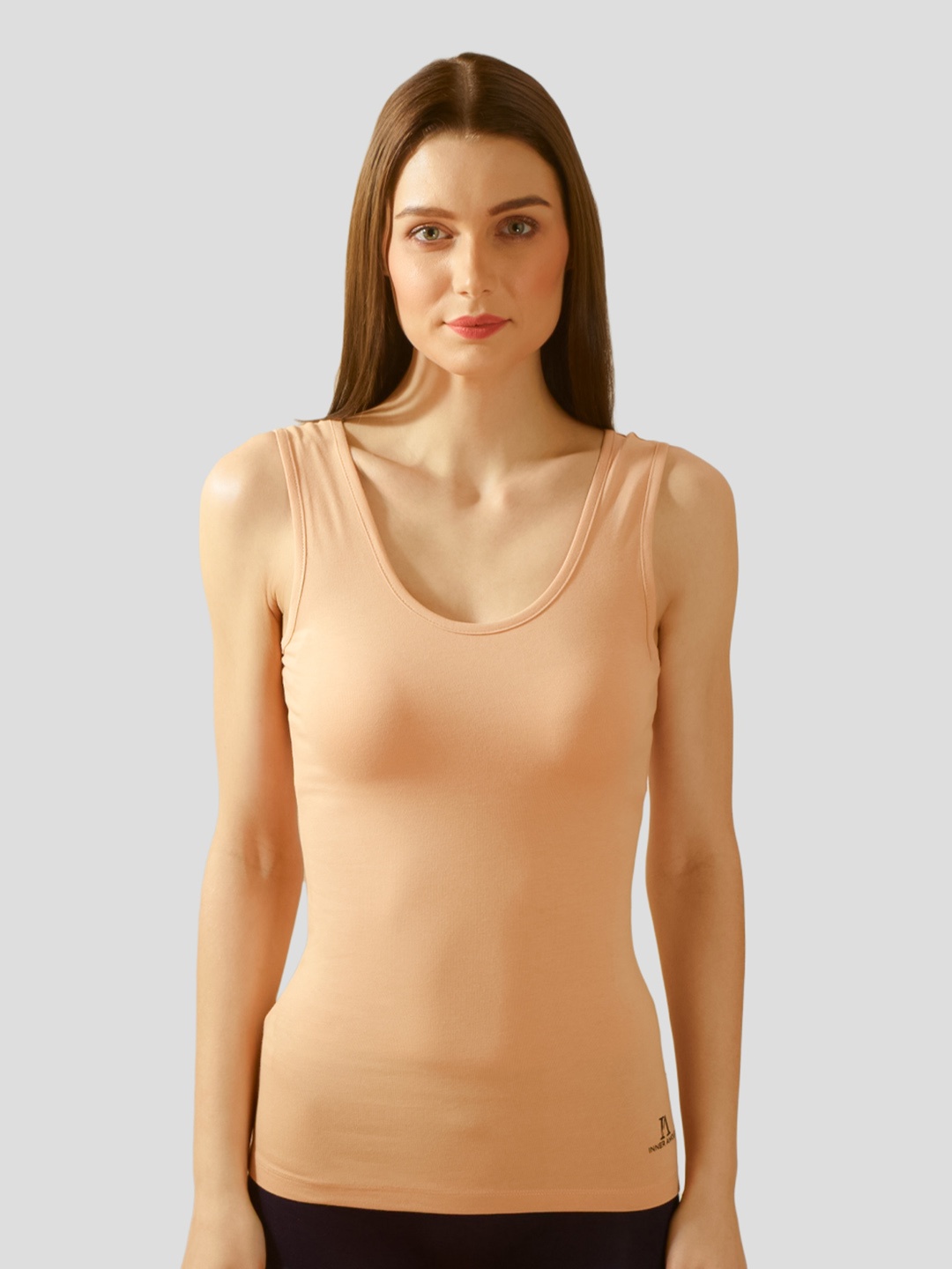 

Inner Amour Solid Antiperspirant Anti Bacterial Pure Cotton Camisole, Tan