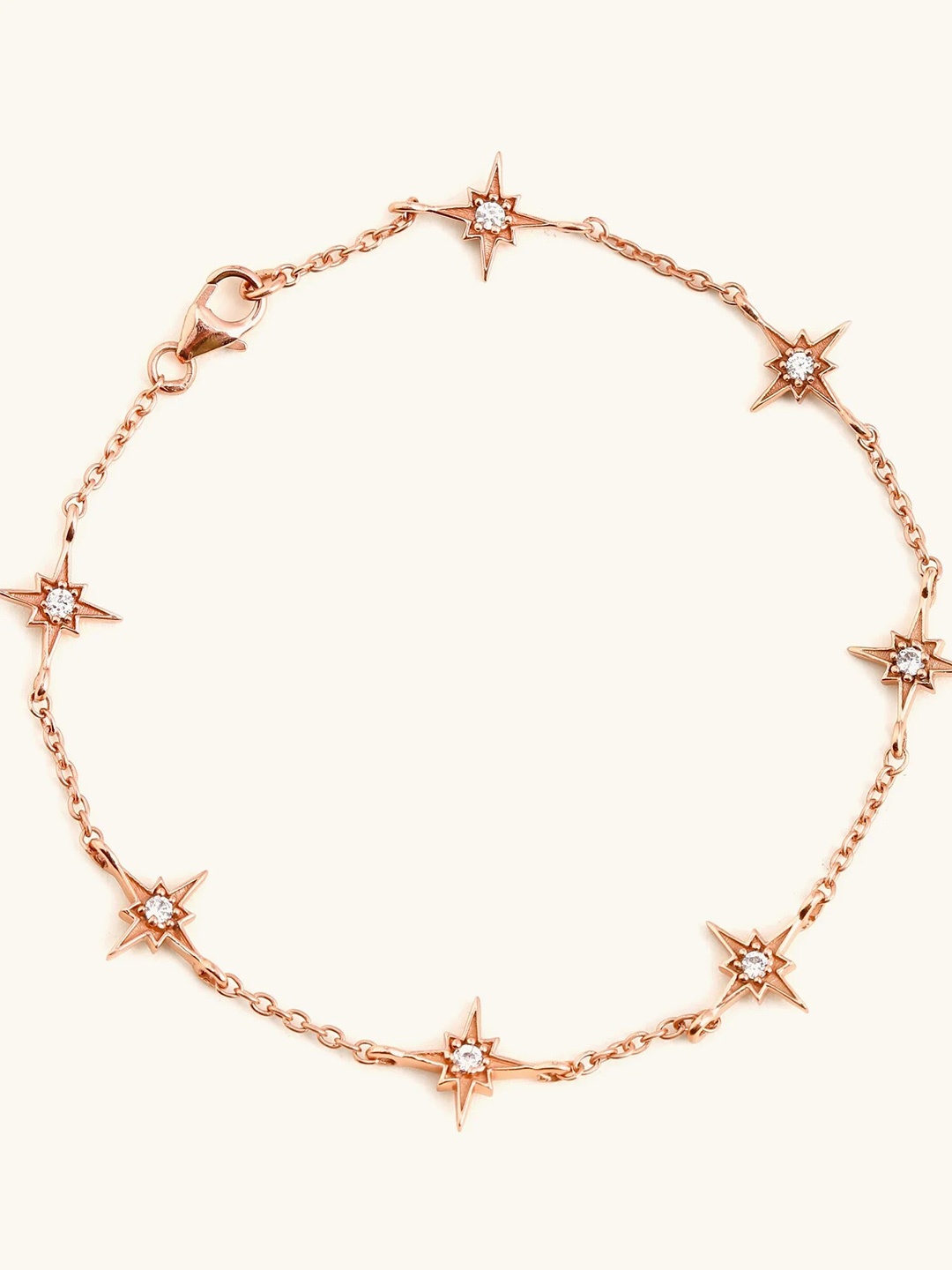 

Mabel Rose Gold-Plated Cubic Zirconia-Studded 92.5 Sterling Silver Link Bracelet