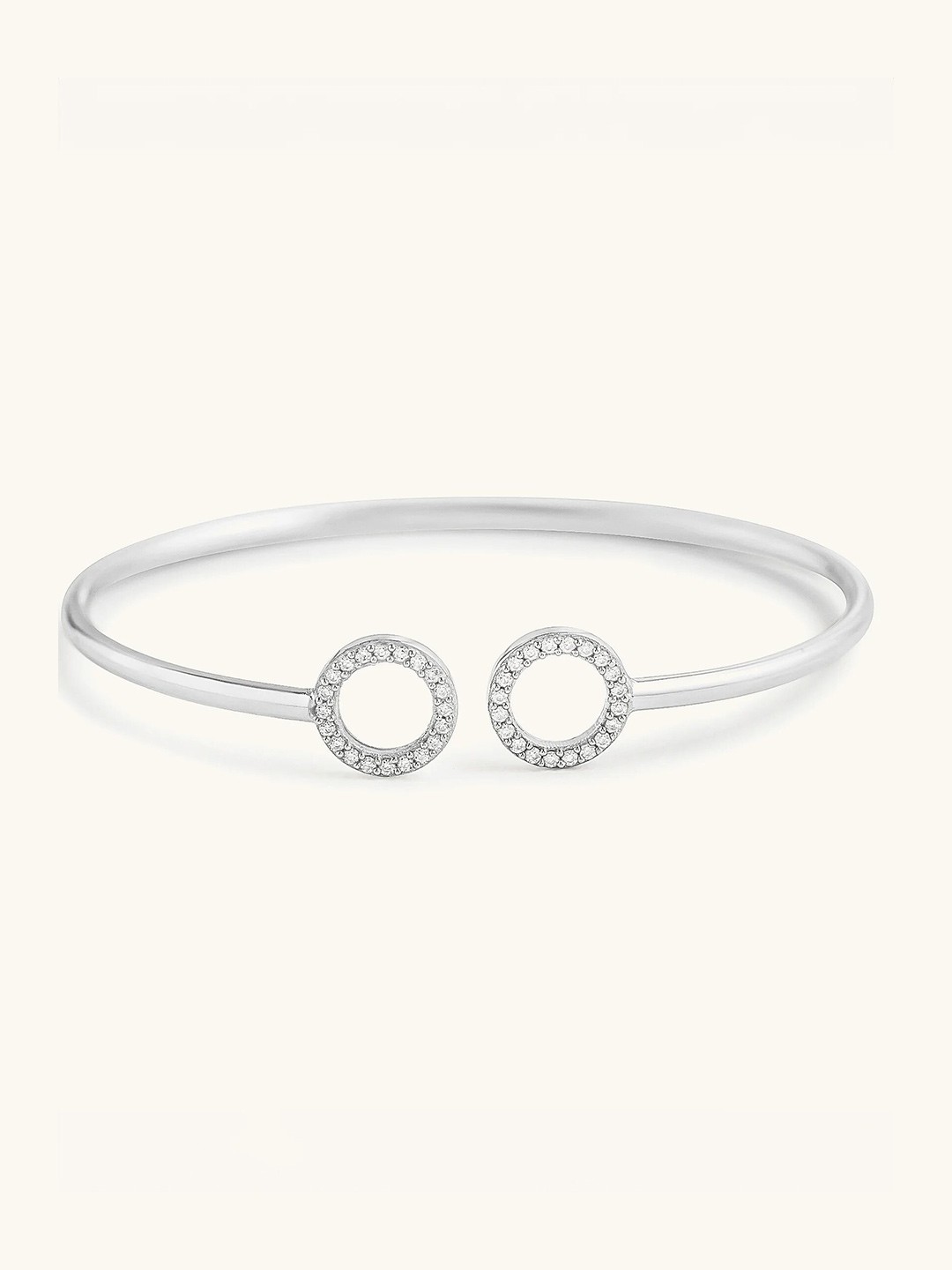 

Mabel 925 Sterling Silver Rhodium Plated Halo Head Cuff Bracelet