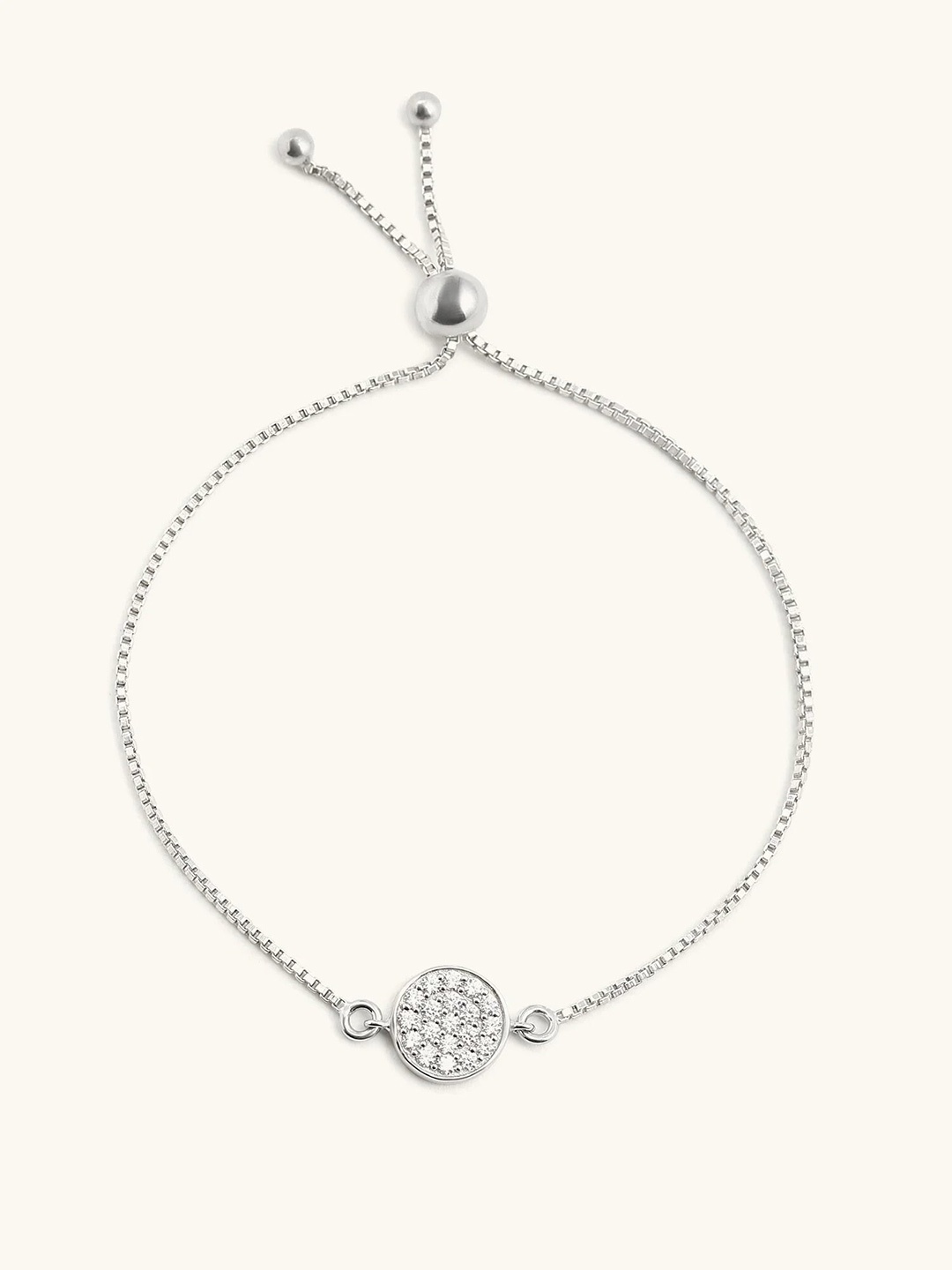 

Mabel 925 Sterling Silver Rhodium Plated Cluster Circle Bracelet