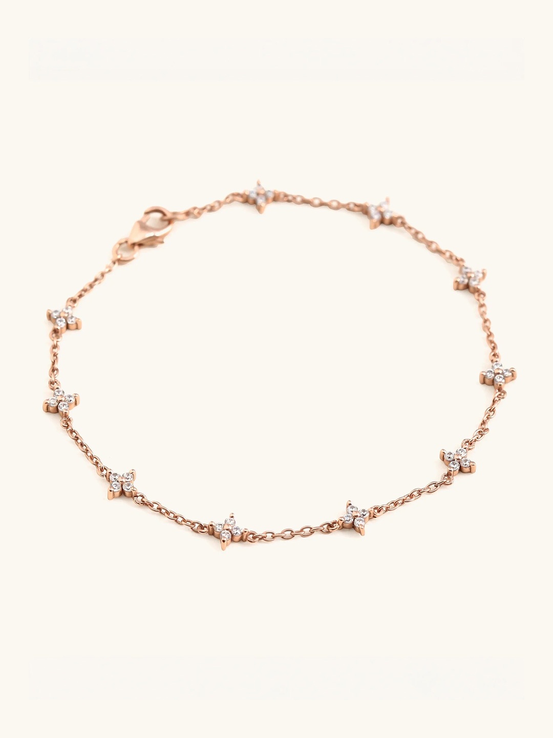 

Mabel 925 Sterling Silver Rose Gold Plated Dainty Sparkle Bracelet