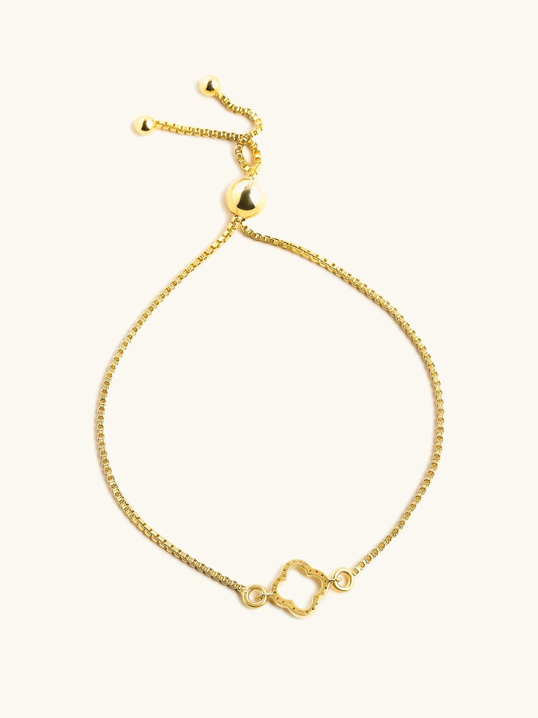 

Mabel 925 Sterling Silver 18 Karat Gold Plated Clover Leaf Bracelet