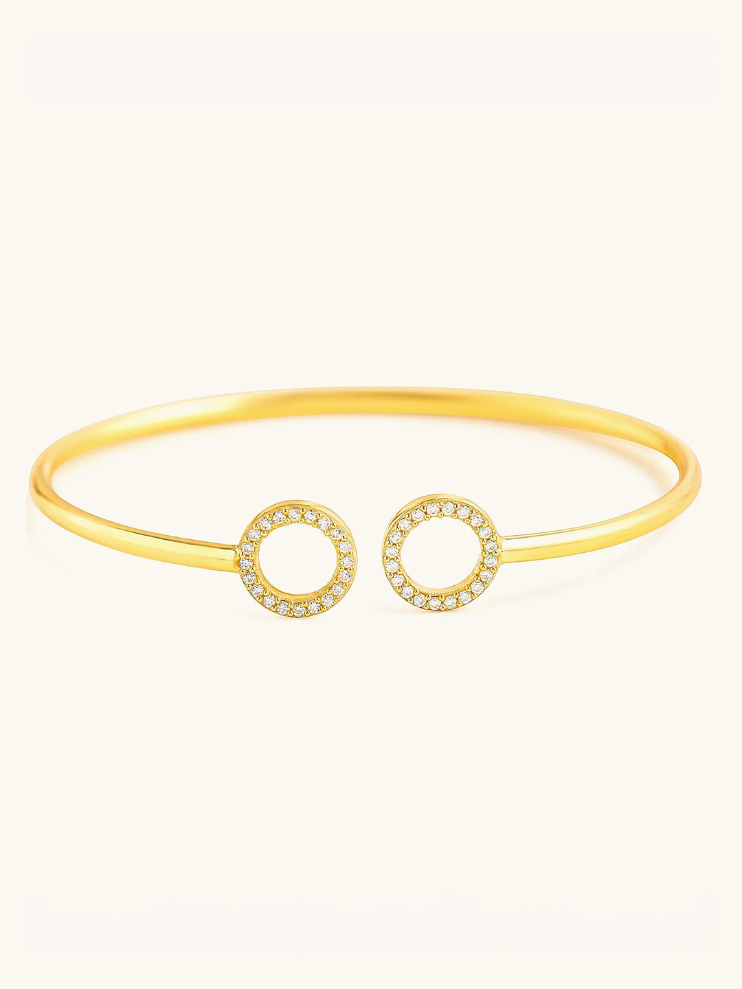 

Mabel 925 Sterling Silver 18 Karat Gold Plated Halo Head Cuff Bracelet