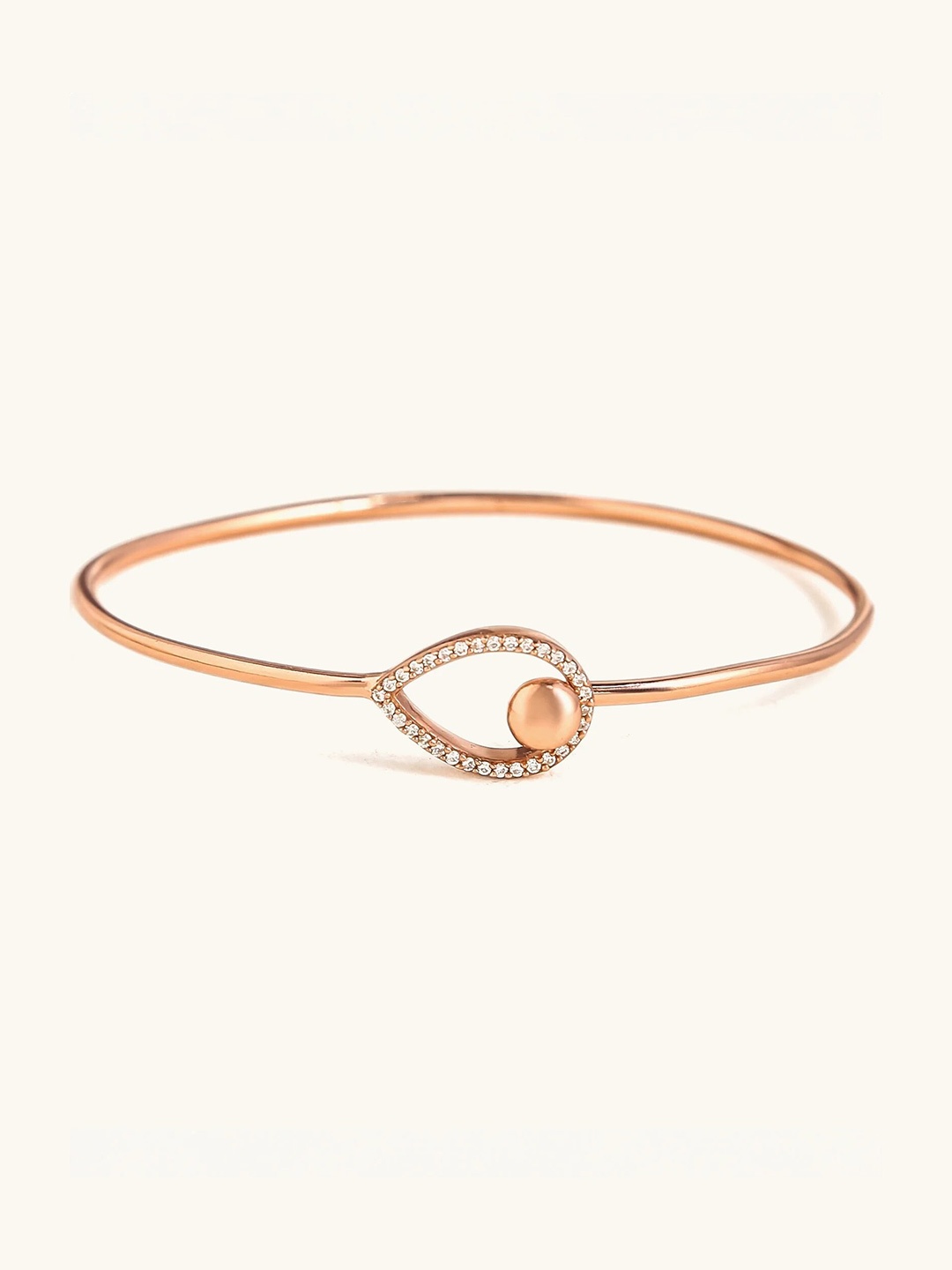 

Mabel 925 Sterling Silver Rose Gold Plated Teardrop closed cuff