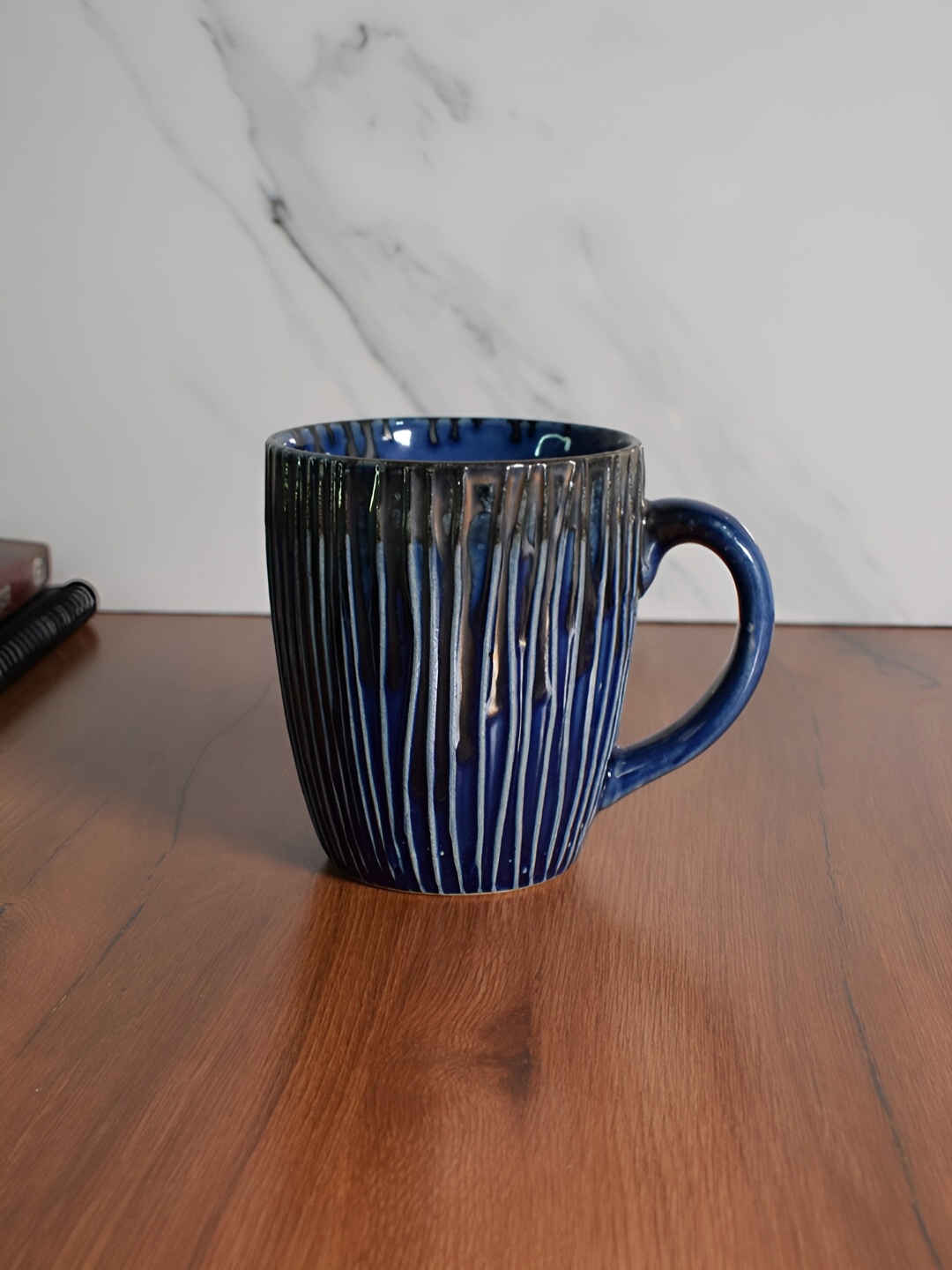 

The Decor Lane Blue & Grey Textured Ceramic Glossy Mug