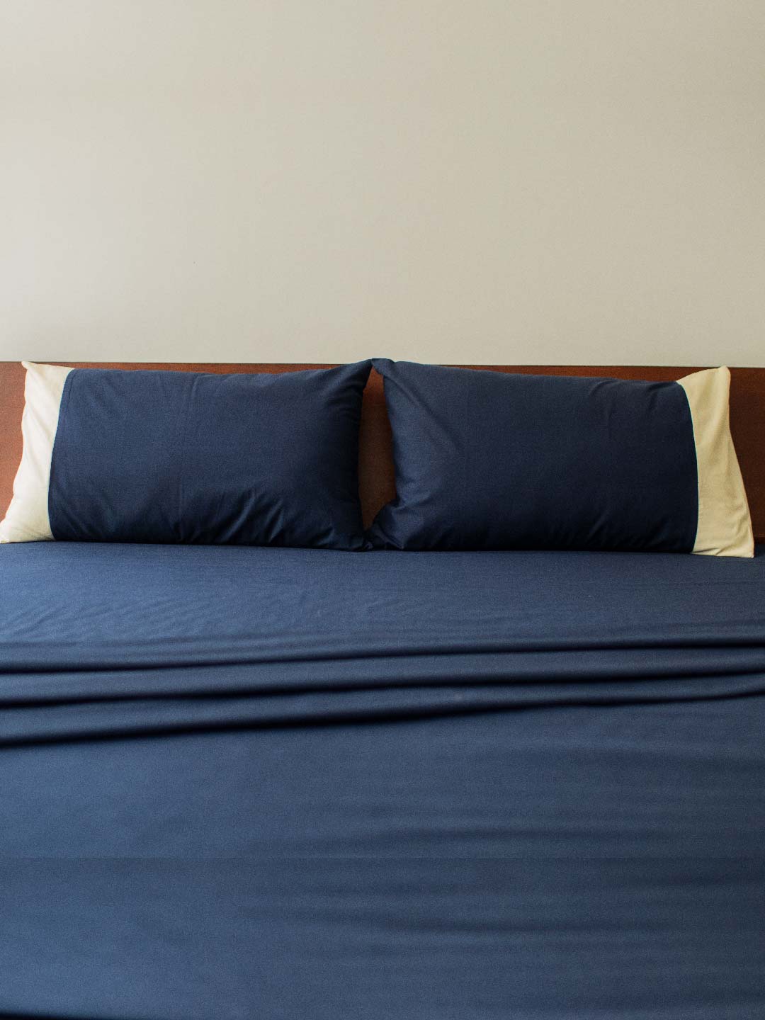 

10Club 1pc Cotton Pillow Cover, Navy blue