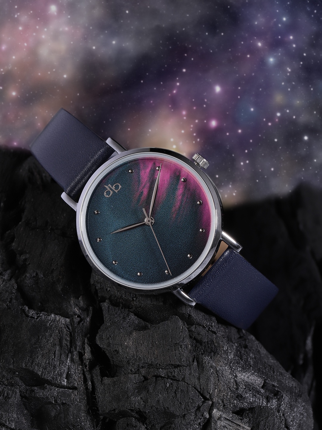 

DressBerry Women Printed Dial & Leather Straps Analogue Watch, Navy blue