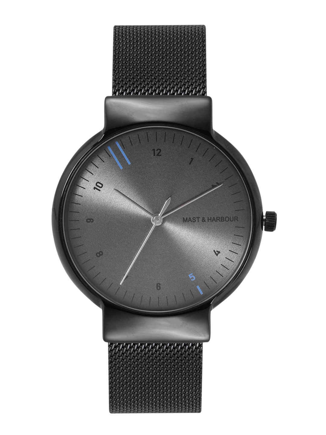 Mast & Harbour Men Stainless Steel Bracelet Style Analogue Watch-MH-19-02, Black