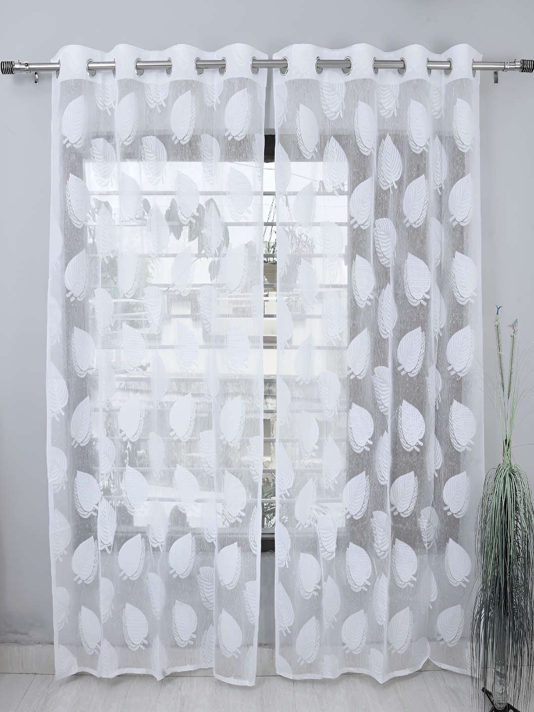 

Aura White Set of 2 Sheer Window Curtain