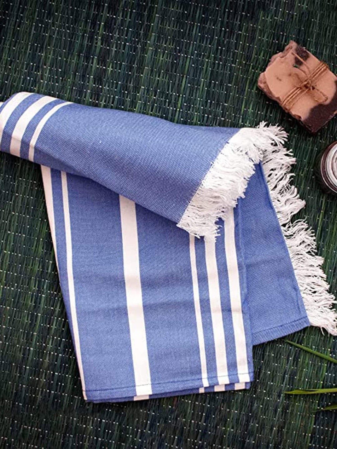 

MUSH Grey & Blue 2 Pieces Striped Bamboo 250 GSM Bath Towels