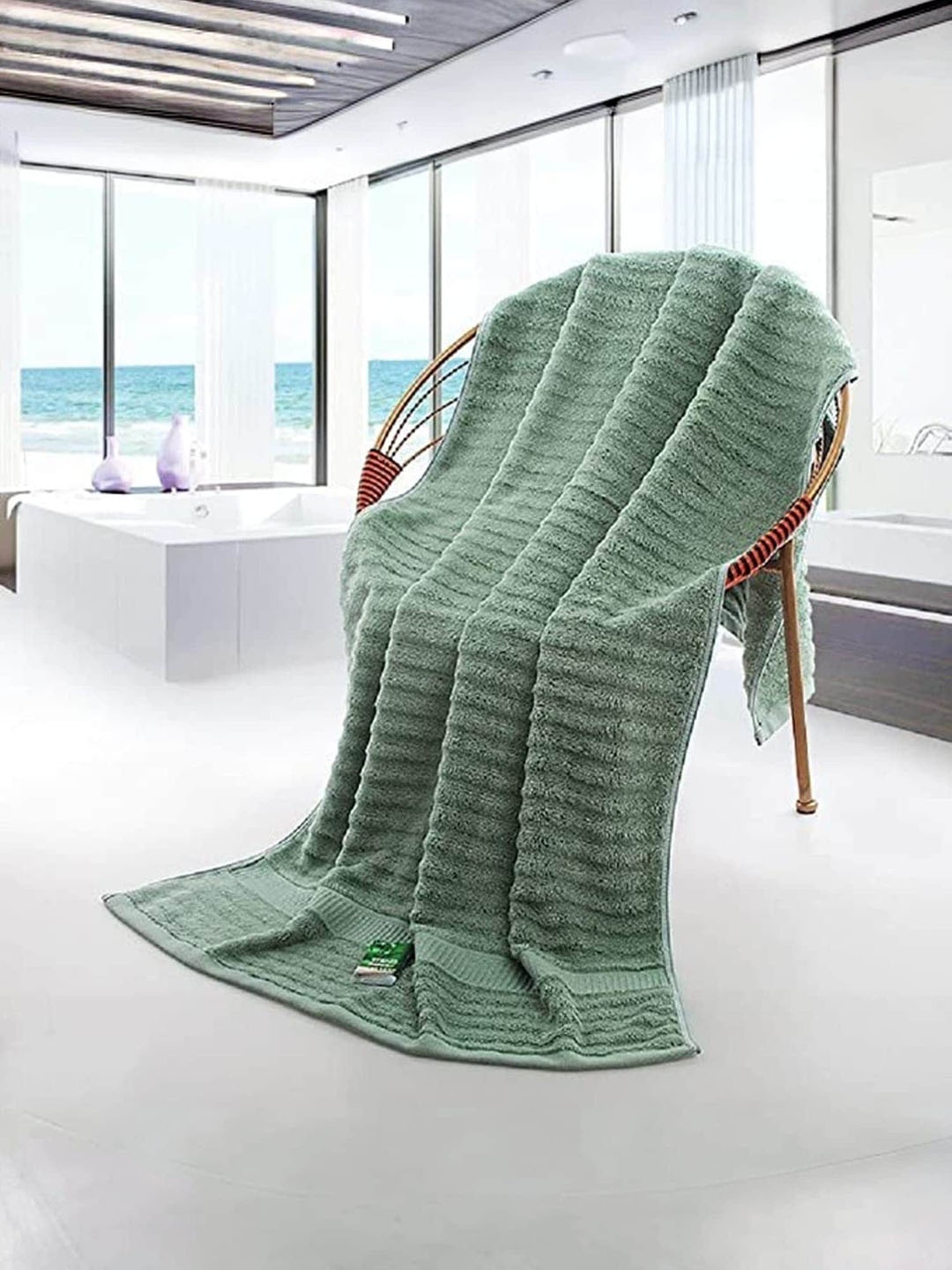 

MUSH Olive Green Bamboo 600 GSM Bath Towel