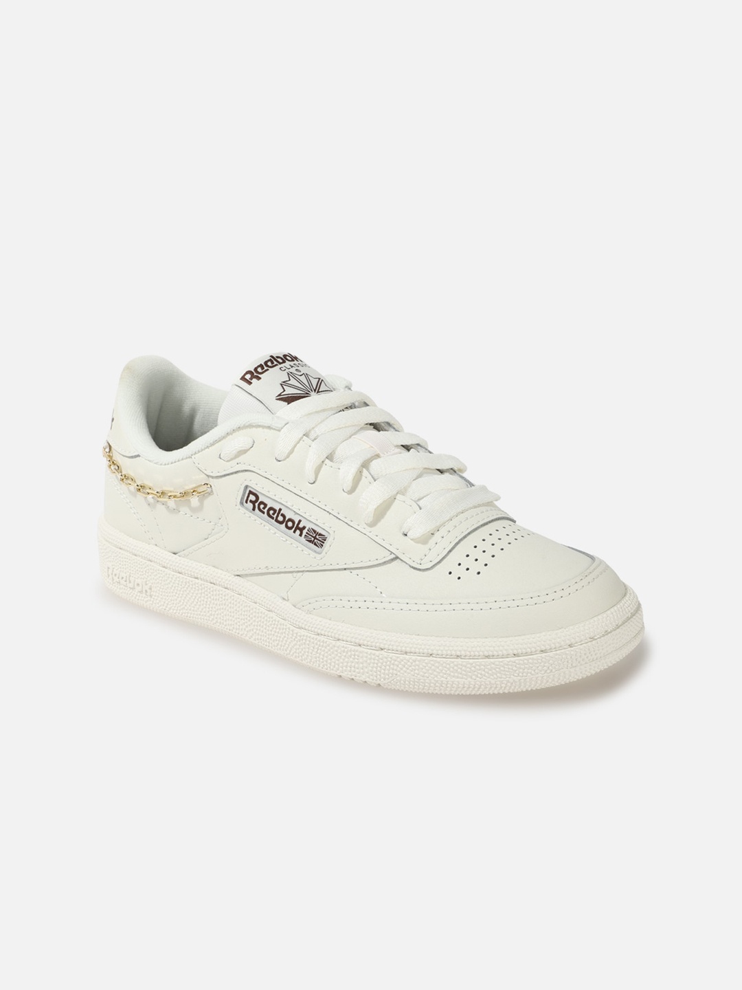 

Reebok Club C 85 W Women Leather Casual Sneakers, Cream