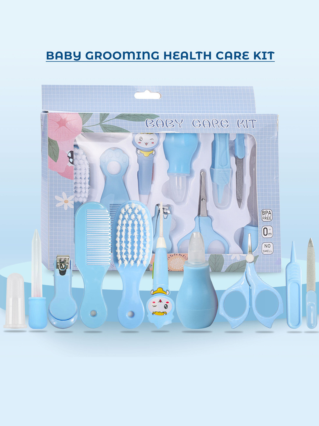 

BAESD Infants 10-Pcs Portable Grooming Set, Blue