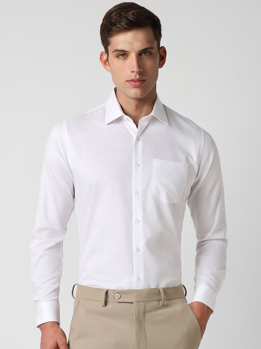 

Van Heusen Slim Fit Textured Opaque Cotton Formal Shirt, White