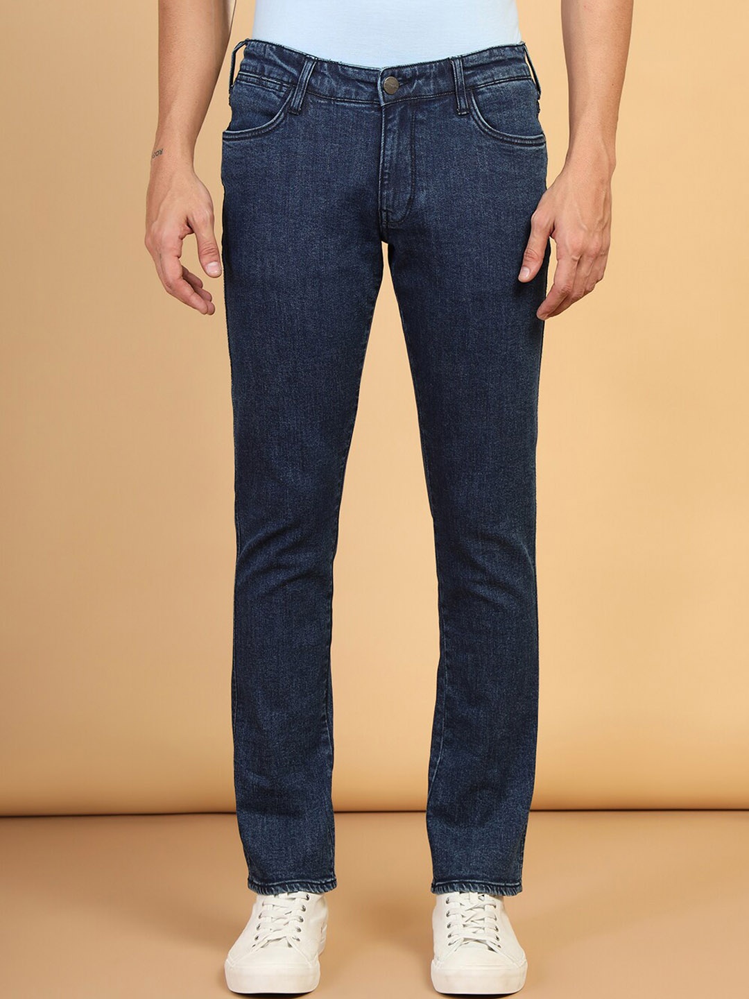 

Wrangler Men Skanders Slim Fit Low-Rise Stretchable Jeans, Blue