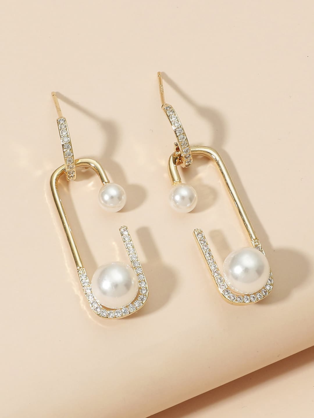 

FIMBUL Gold Plated Stainless Steel Geometric Drop Earrings