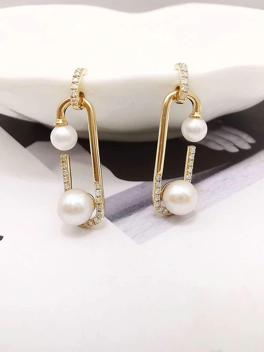 

FIMBUL Geometric Hoop Earrings, Gold