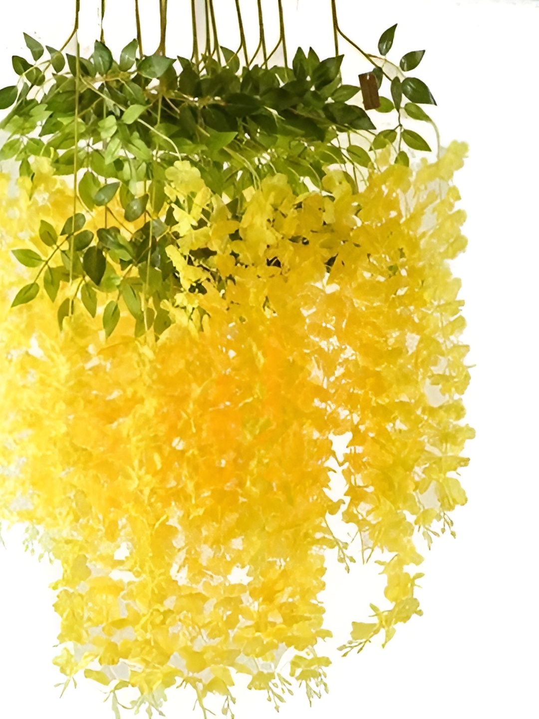 

WELL ART GALLERY Yellow & Green 4 Pieces Hanging Blossom Artificial Flower