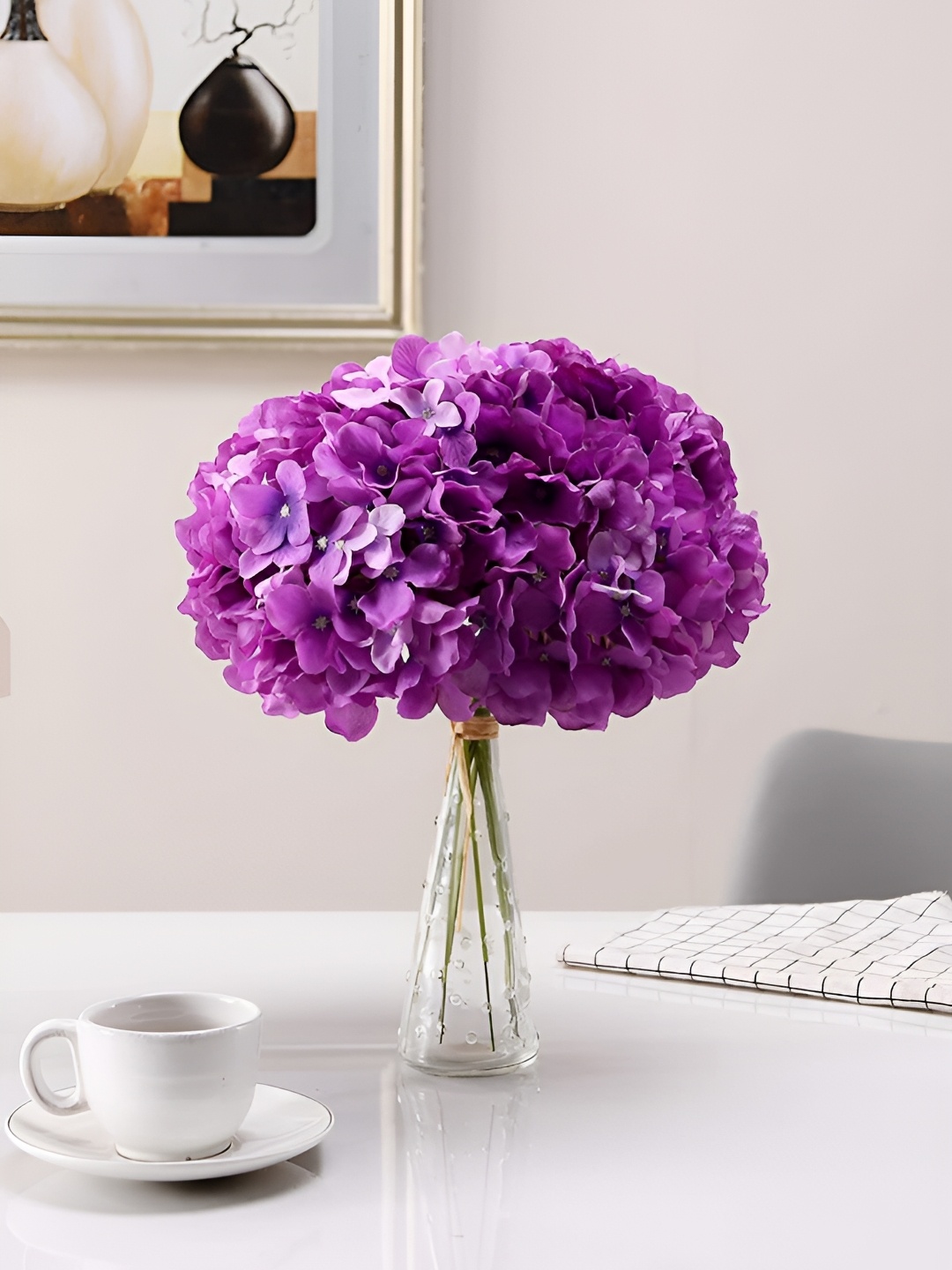 

WELL ART GALLERY Purple 5 Pieces Hydrangea Artificial Flowers