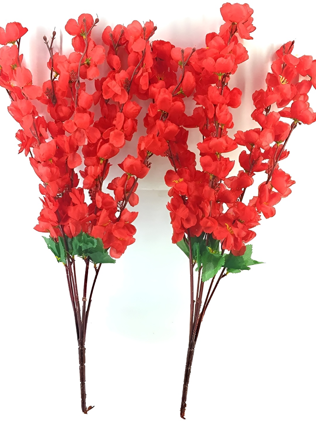 

WELL ART GALLERY Red & Green 2 Pieces Cherry Blossom Artificial Flower