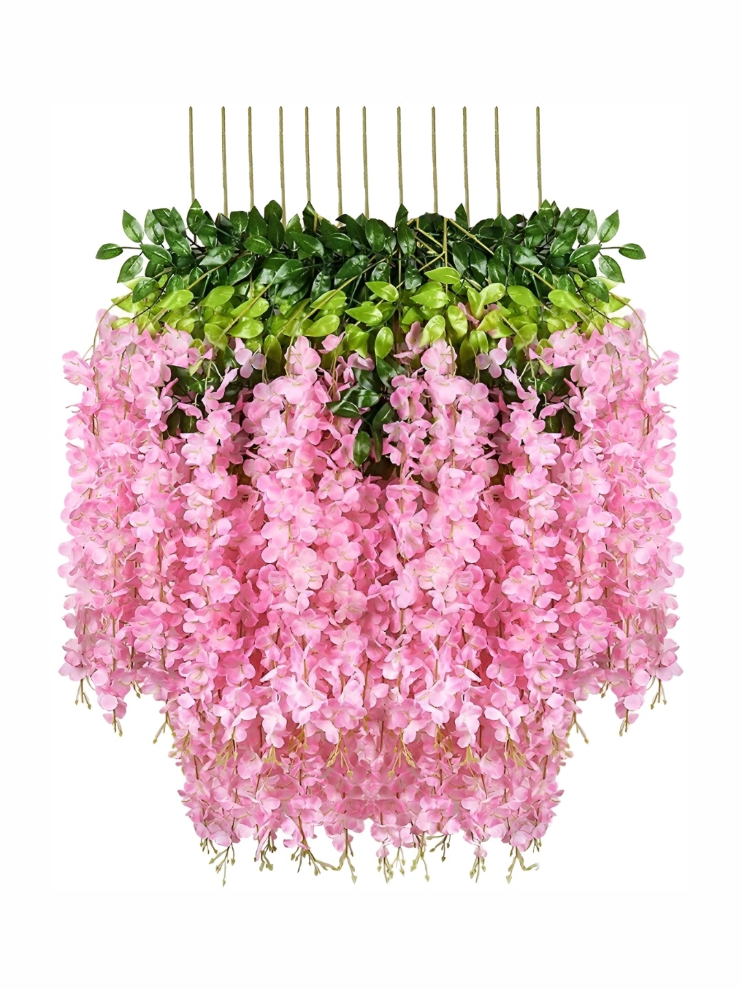 

WELL ART GALLERY Pink & Green 6 Pieces Hanging Blossom Artificial Flower