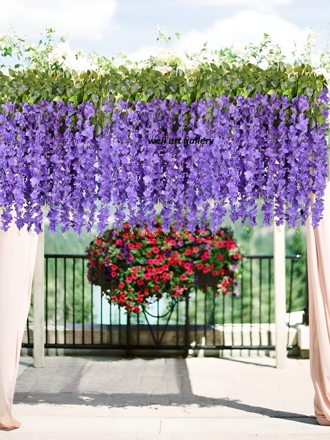 

WELL ART GALLERY Purple 10 Pieces Hanging Blossom Artificial Flowers