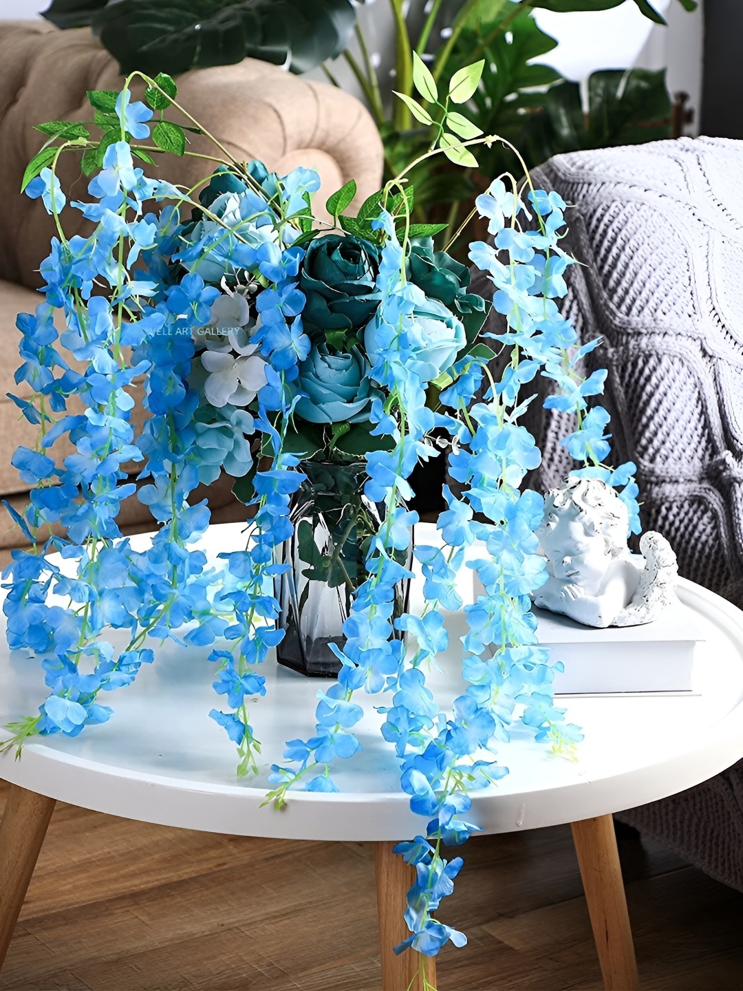 

WELL ART GALLERY Blue 4 Pieces Hanging Blossom Artificial Flowers