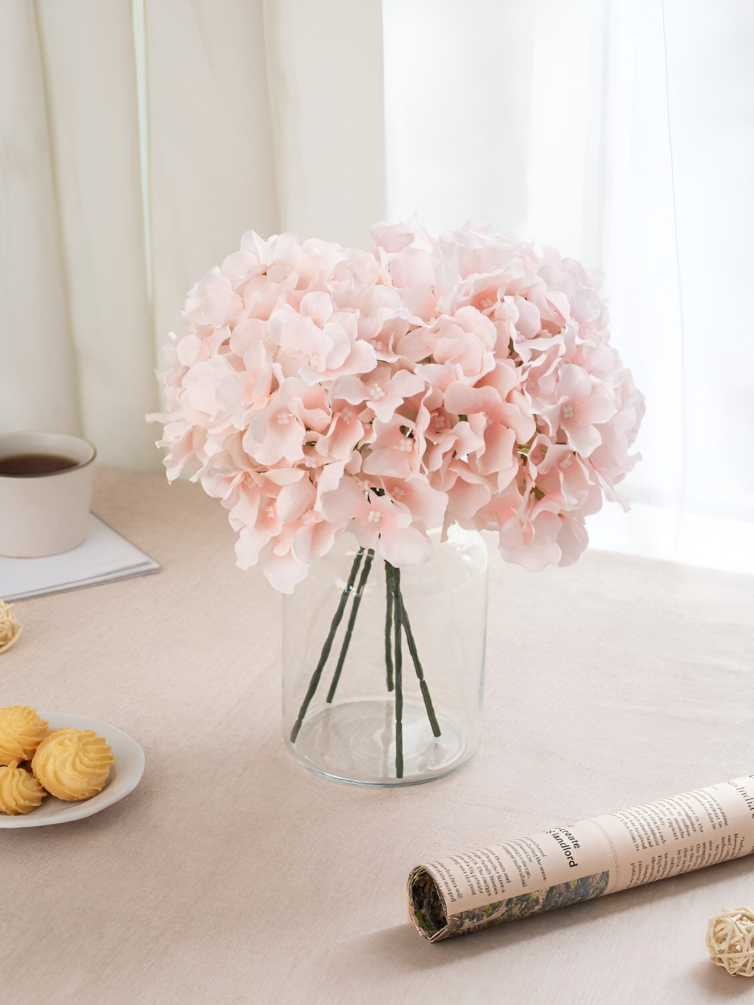 

WELL ART GALLERY Pink 5 Pieces Hydrangea Artificial Flowers