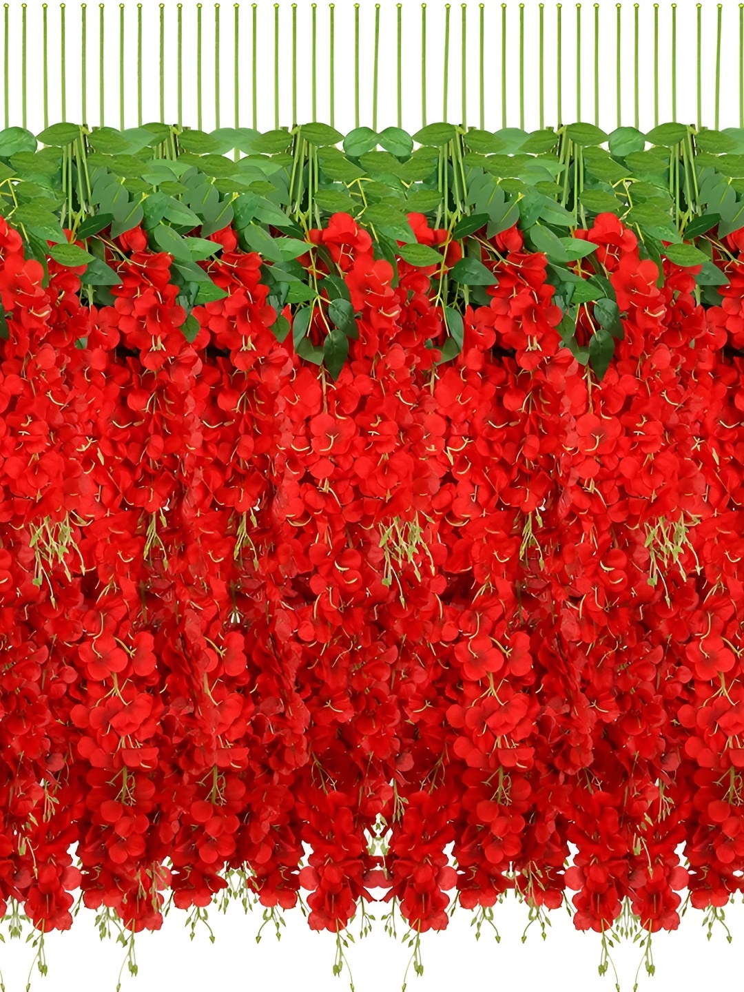 

WELL ART GALLERY Red & Green 10 Pieces Hanging Blossom Artificial Flower