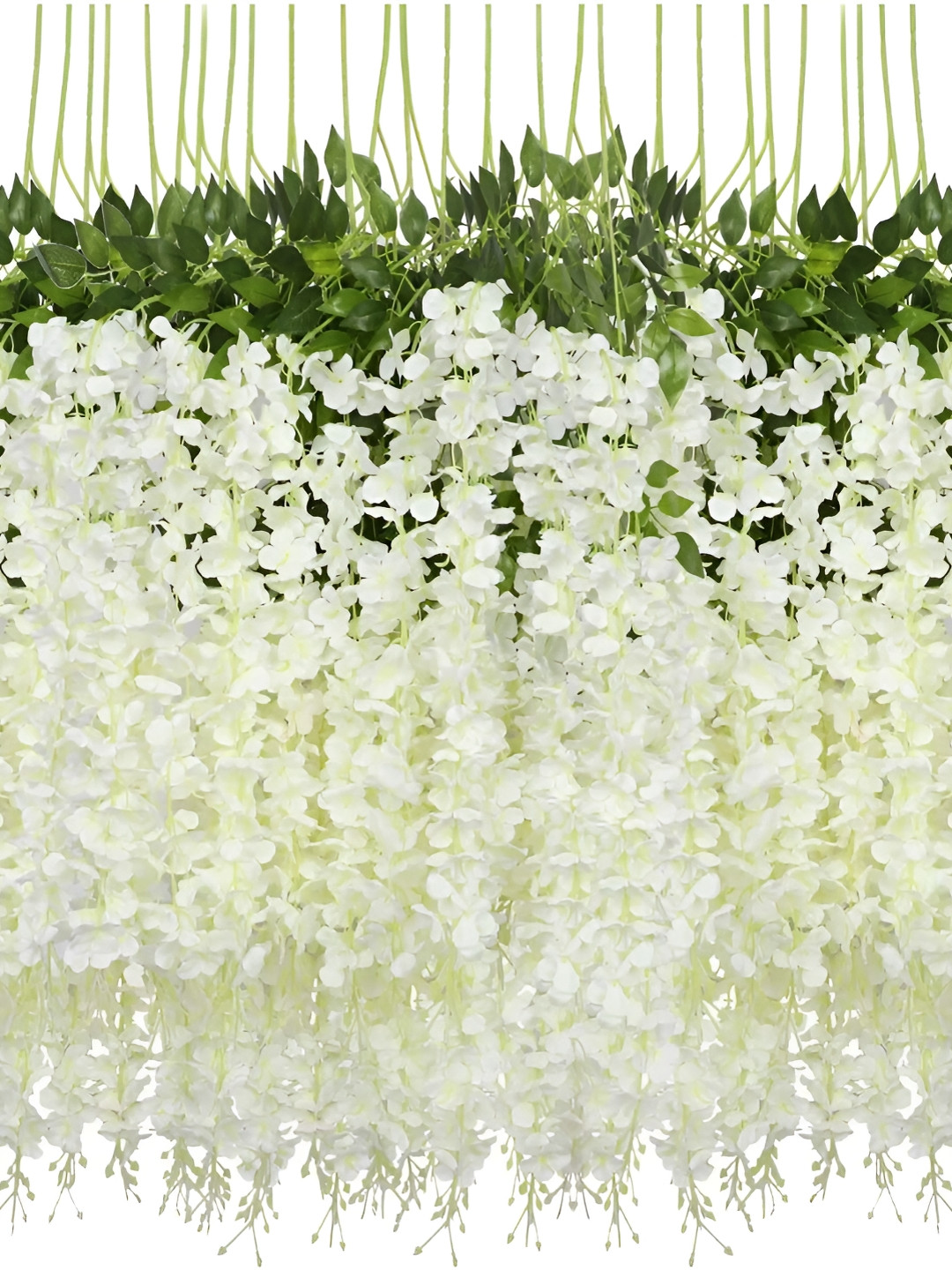 

WELL ART GALLERY White and Green 4 Pieces Hanging Blossom Artificial Flowers
