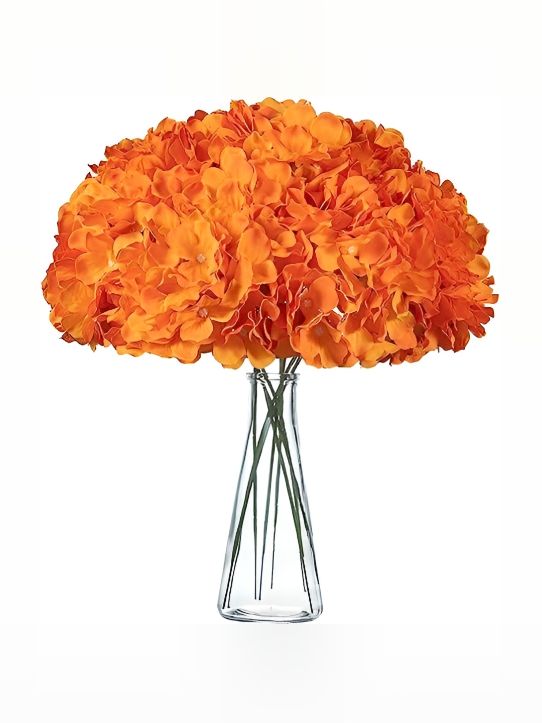 

WELL ART GALLERY Orange & Green 5 Pieces Hydrangea Artificial Flowers