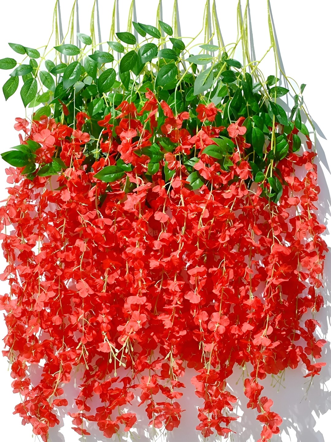 

WELL ART GALLERY Red & Green 4 Pieces Hanging Blossom Artificial Flower