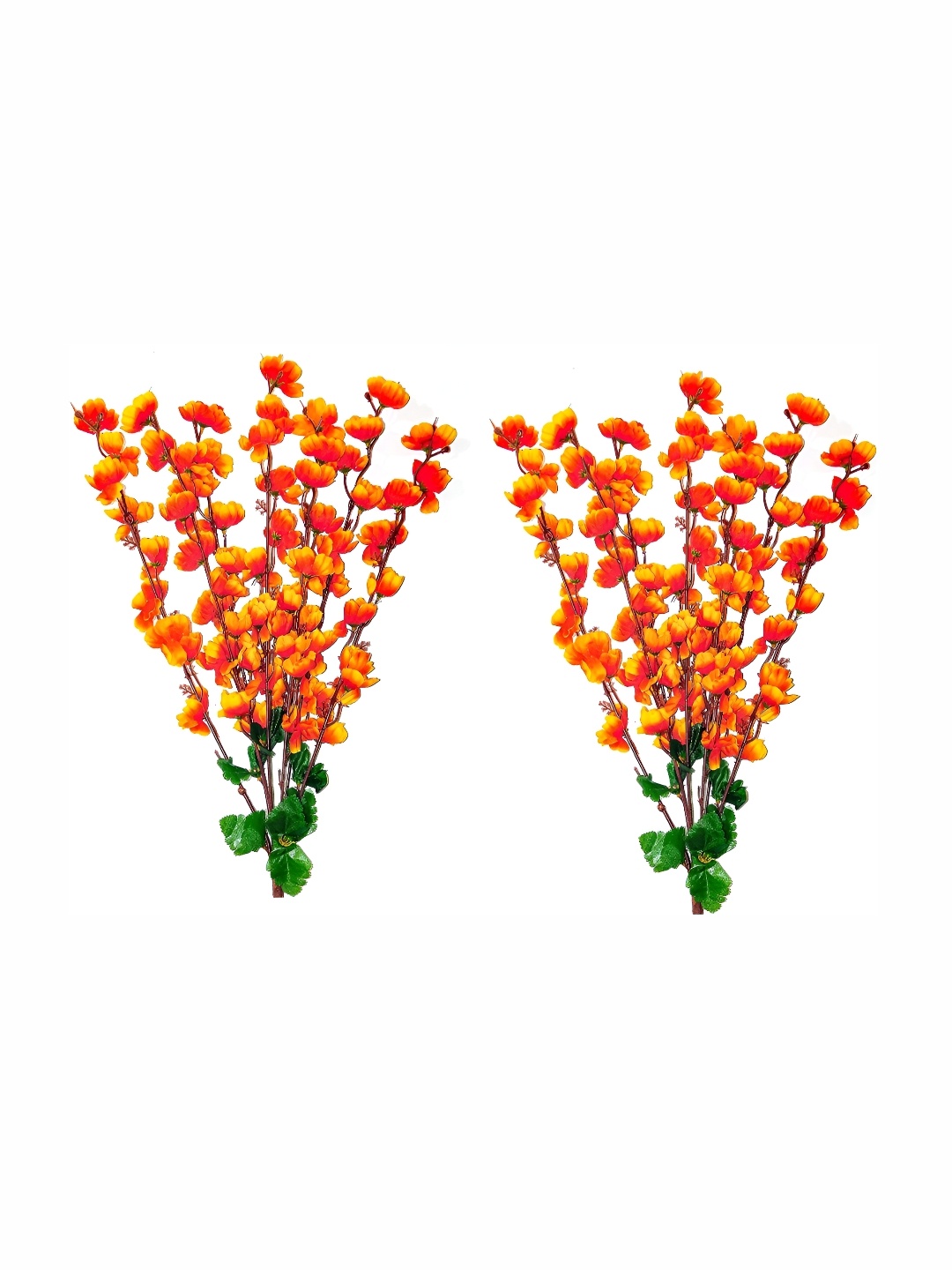 

WELL ART GALLERY Orange and Green 10 Pieces Orchid Artificial Flowers