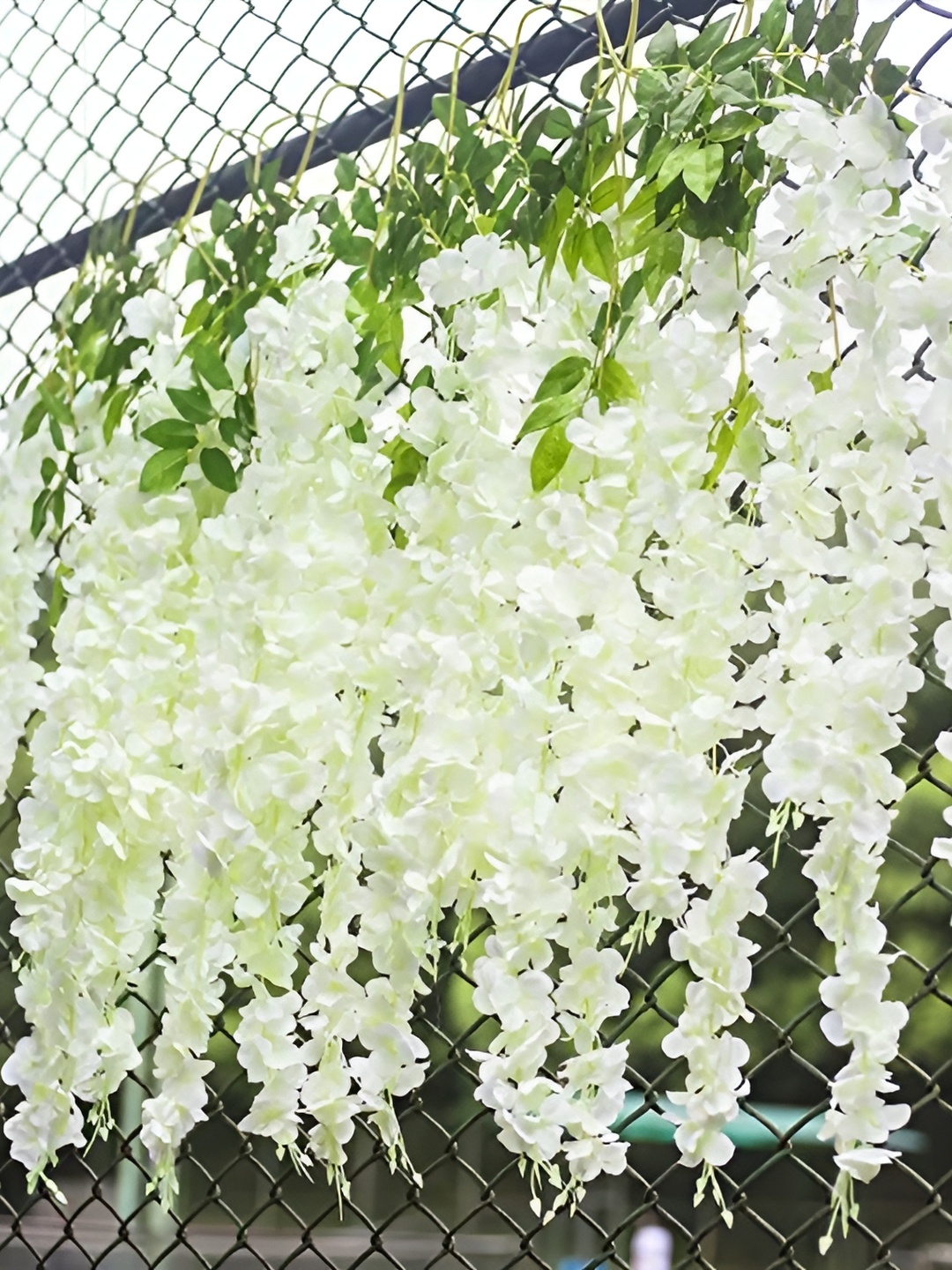 

WELL ART GALLERY White and Green 10 Pieces Hanging Blossom Artificial Flowers