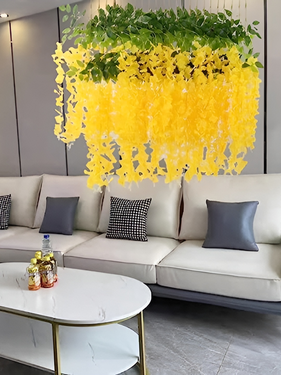 

WELL ART GALLERY Yellow 6 Pieces Hanging Blossom Artificial Flowers