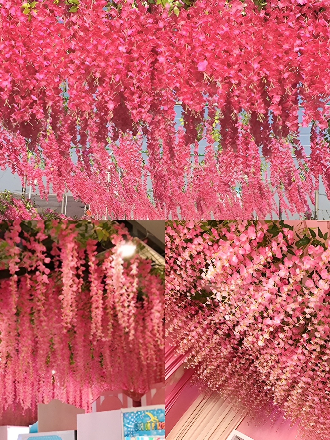 

WELL ART GALLERY Pink 4 Pieces Hanging Blossom Artificial Flowers