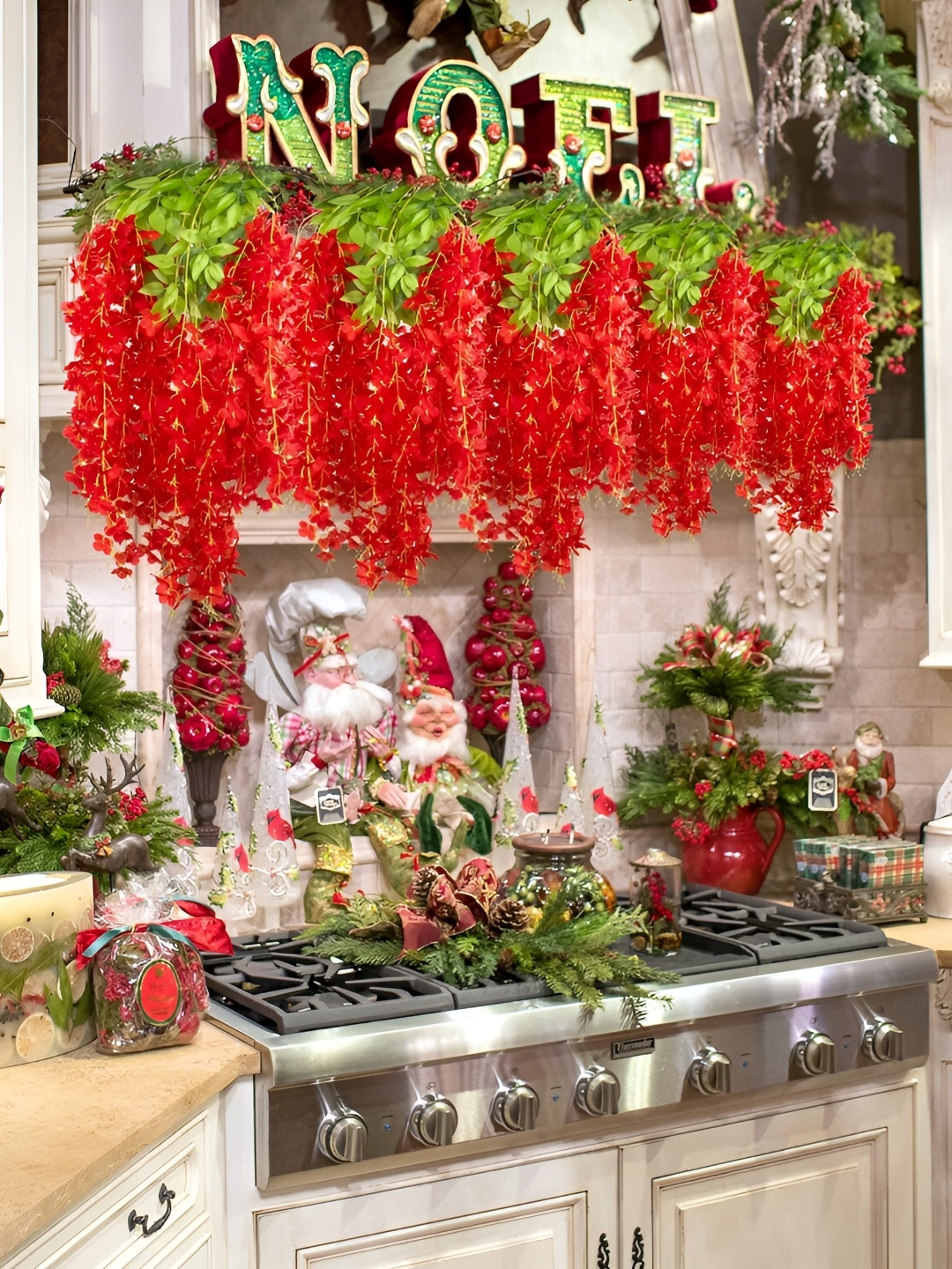 

WELL ART GALLERY Red 10 Pieces Hanging Blossom Artificial Flowers