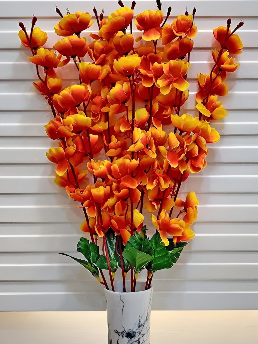 

WELL ART GALLERY Orange & Brown Cherry Blossom Artificial Flower